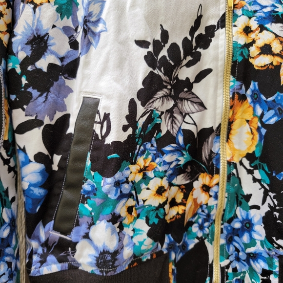 Jaanuu Floral Print Bomber Jacket Size Medium - Picture 4 of 6